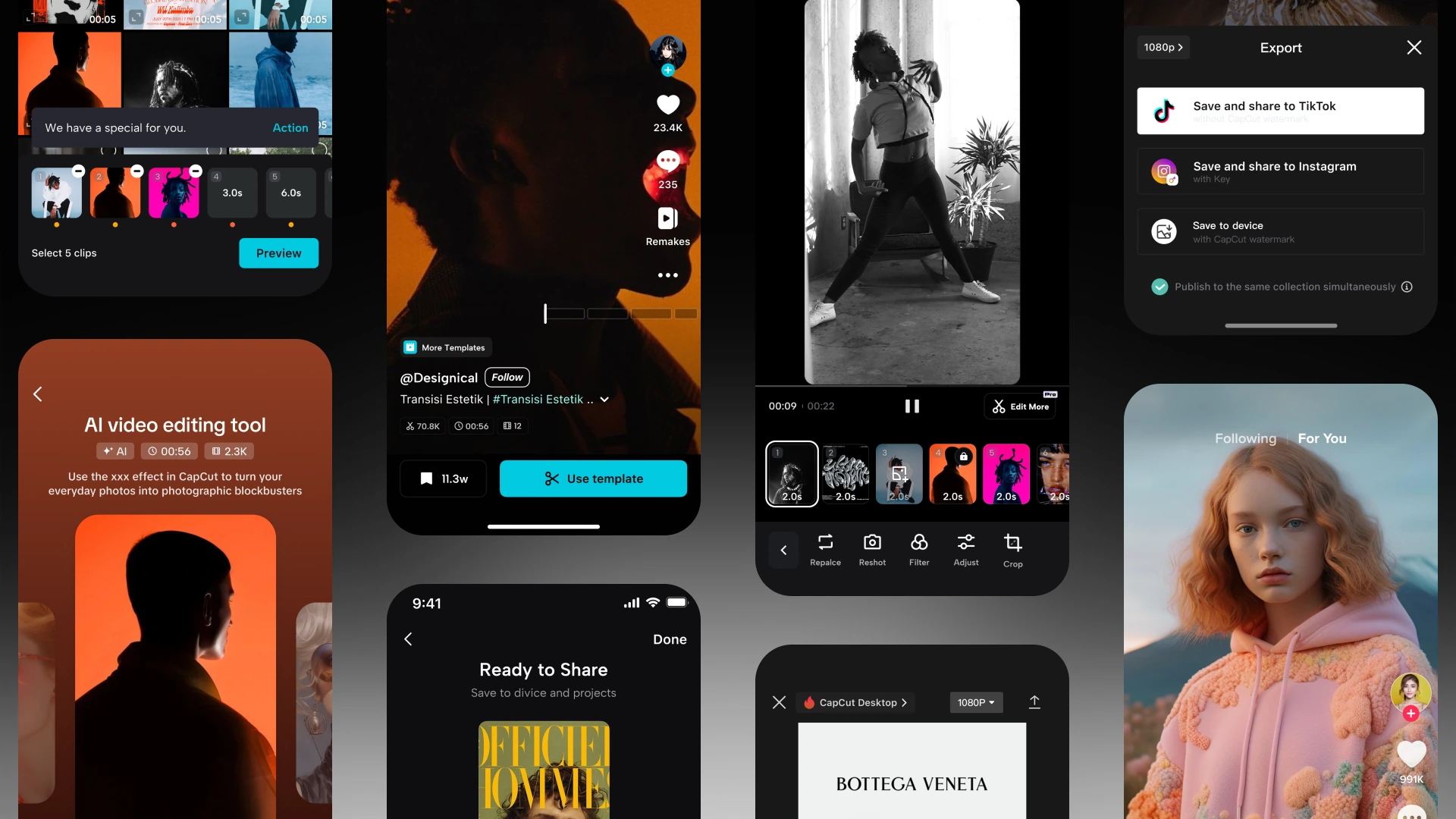 CapCut 海外用户增长核心场景组合：模板承接、TikTok 内容分发、移动端创作与跨平台导出